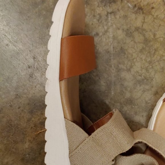 Kensie Women Everlee Slingback Wedge Platform  Strappy Sandal--Tan - Picture 6 of 9